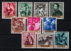 Spania, 1969 | Ziua Mărcii Poştale - Picturi A. Cano | Serie completă MNH | aph foto