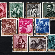 Spania, 1969 | Ziua Mărcii Poştale - Picturi A. Cano | Serie completă MNH | aph