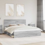 Cumpara ieftin Cadru de pat Gri Sonoma 180 x 200 cm Lemn de pin masiv