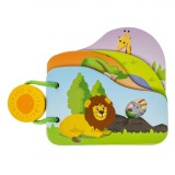 Carte Educativă din Lemn, Model Junglă, Multicolor, Dimensiune 12x12 cm, 4 File, Oem