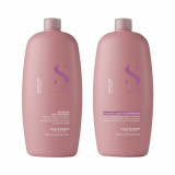 Cumpara ieftin Pachet pentru par uscat, Alfaparf Moisture Nutritive Low Shampoo 1000ml, Balsam hidratant Leave-in 1000ml