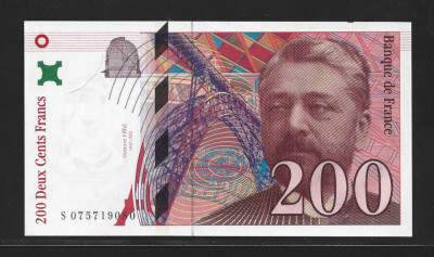 FRANTA 200 Francs 1999 Gustave Eiffel P-159 -aUNC foto