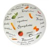 Farfurie Porțelan, Model Paste, Ad&acirc;ncă, Alb, Multicolor, Diametru 20cm, Oem