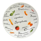 Farfurie Porțelan, Model Paste, Ad&acirc;ncă, Alb, Multicolor, Diametru 20cm