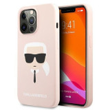 Husa Protectie Spate Karl Lagerfeld Karl&#039;s Head KLHCP13LSLKHLP pentru iPhone 13 Pro, Silicon (Roz)