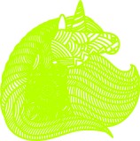 Cumpara ieftin Sticker decorativ, Mandala, Unicorn, Verde, 60 cm, 7358ST-1, Oem