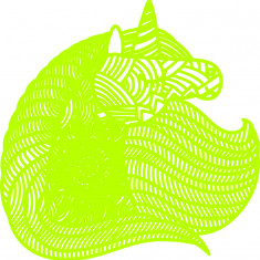 Sticker decorativ, Mandala, Unicorn, Verde, 60 cm, 7358ST-1