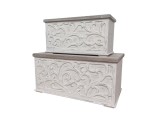 Set 2 banci lemn maro alb 56,5 x 24 x 29, 72 x 38,5 x 35,5 cm