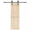 Set feronerie pentru ușă glisantă, negru, 183 cm, oțel