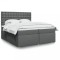 Gossi pat box spring cu saltea, gri inchis, 200x200 cm, textil