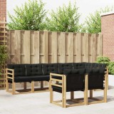 vidaXL Set de canapele de exterior cu pernă 8 pcs Alb și negru 3389586