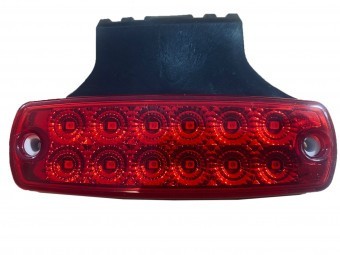 Lampa laterala cu suport 12 LED-uri 12V-24V Rosie FR0177/C foto