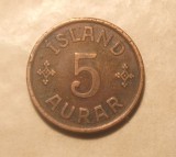 ISLANDA 5 AURAR 1926 MAI RAR