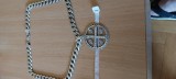 Lanț cuban argint masiv cu cruce dominicană