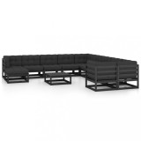 vidaXL Set mobilier grădină cu perne, 12 piese, lemn masiv de pin 3077103