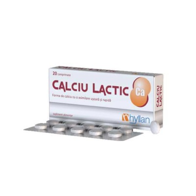 Calciu Lactic 20 tablete Hyllan foto