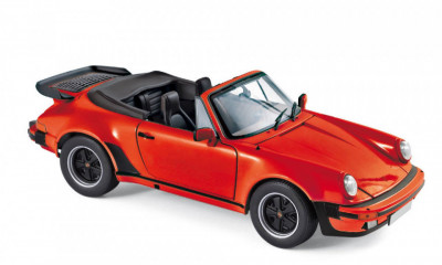 Macheta auto Porsche 911 Turbo Cabriolet rosu 1987, 1:18 Norev foto