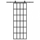 Ușă glisantă cu set feronerie, 76x205 cm, sticlă ESG/aluminiu