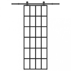 Ușă glisantă cu set feronerie, 76x205 cm, sticlă ESG/aluminiu foto
