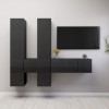Set de dulapuri TV, 7 piese, gri extralucios, lemn prelucrat