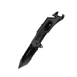 Cumpara ieftin Cutit Buzunar Multifunctional 9 in 1 Pliabil cu LED, Amnar, Fluier, Surubelnita, Fierastrau, Otel 440C, 21cm, Camping, Supravietuire