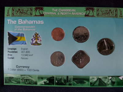 Seria completata monede - Bahamas 1992-2007 , 5 monede foto