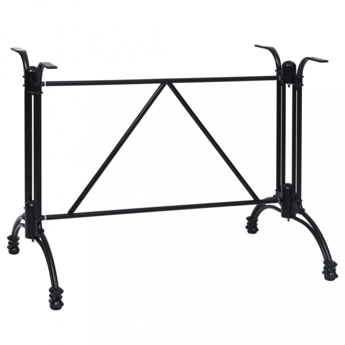 Gossi picior masa de bistro, negru, 93x60x72 cm, aluminiu turnat