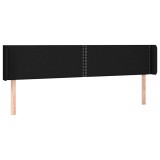 Cumpara ieftin Tablie de pat cu aripioare negru 203x16x78/88 cm textil