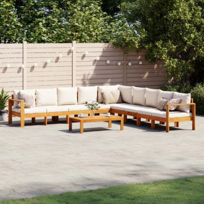 vidaXL Set de canapele de grădină cu perne, 6 piese, lemn masiv acacia foto
