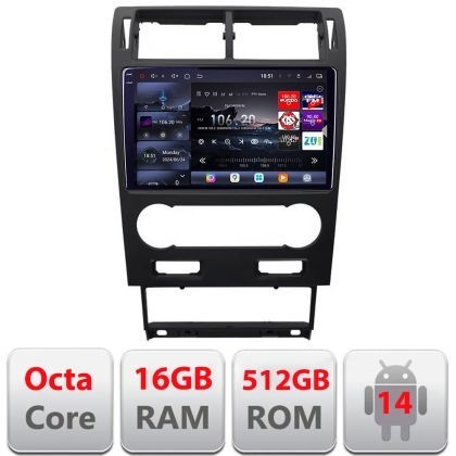 Navigatie Ford Mondeo 2004-2007 Qled 2K Octa Core 16+512 LTE 4G DSP Wifi 5Ghz android auto carplay radio gps internet kit-mondeo2004-v2+EDT-E809-2K Ca