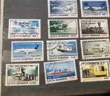 (H) Timbre Serii Romania Auto Avione Tehica, Stampilat