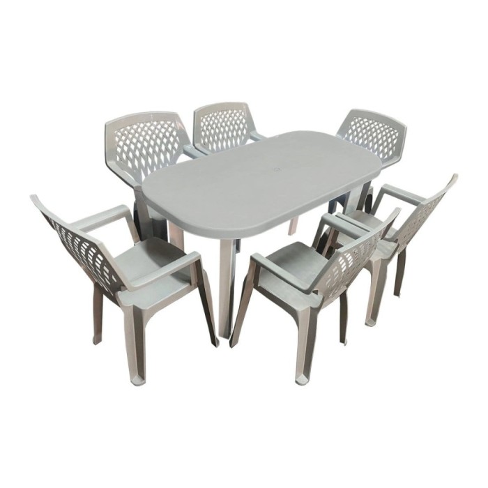 Set Gradina Clio &ndash; Masa Ovală + 6 Scaune