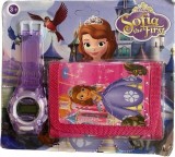 Cumpara ieftin Set ceas electronic de mana si portofel copii tip Sofia the first