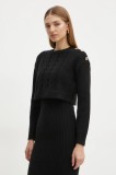 Morgan rochie si pulover RMNATE culoarea negru, mini, mulată, RMNATE