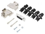 Conector D-Sub 15-Pin Mamă Unghi 45&deg; pentru Lipire pe Cablu Gold Flash