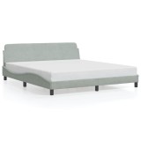 Cumpara ieftin Cadru de pat, Dover, gri deschis, 180x200 cm, catifea