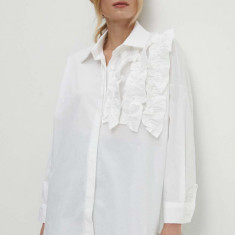 Answear Lab camasa din bumbac femei, culoarea alb, cu guler clasic, relaxed