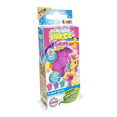 Craze - Bombe de baie Inkee 3 buc asortate in forma de unicorn foto