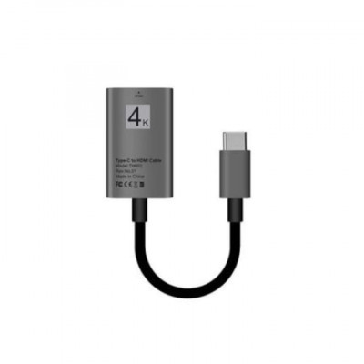 Cablu USB 3.1 Type C la HDMI 4K (mama)- Adaptor HUB de tip C pentru video HDMI 20 cm, pentru Samsung Xiaomi si dispozitivele cu mufa Tip C, Negru foto
