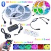 Kit Banda LED RGB 5050 IP65, 10m, Bluetooth, Telecomanda, Alimentator 12V, Controler Smart, Impermeabila, Decor Interior/Exterior