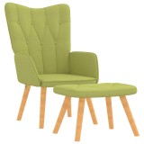 Cumpara ieftin Scaun de relaxare cu taburet, verde, textil