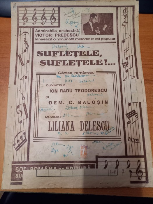 AS - PARTITURA - ION TEODORESCU (CUVINTE), LILIANA DELESCU (MUZICA) - SUFLEȚELE, SUFLEȚELE, pt voce si pian