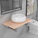vidaXL Set mobilier de baie din două piese, stejar, ceramică 279330