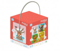 Puzzle 4 in 1 - Anotimpurile (12, 16, 20, 24 piese) PlayLearn Toys foto