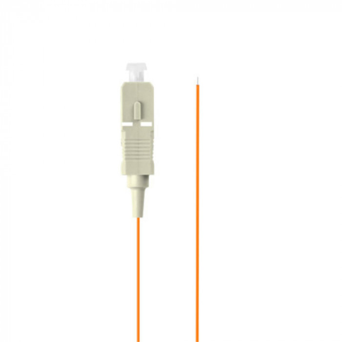 Adaptor retea fibra optica coada Pigtail cu conector SC UPC, lungime 2m, Lanberg 43366, Easy Strip MM OM2, portocaliu