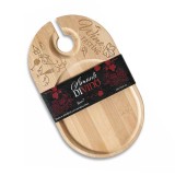 Platou aperitive cu suport pahar vin cm 25 x 15 H