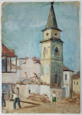 Alexandru Istrati (1915-1991) - Biserica Baratia, Campulung Muscel, 1963 foto