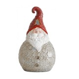 Decoratiune Craciun, polirasina, Mos Craciun cu caciulita rosie, LED, 3xAA, 17x13x28.5 cm, Strend Pro
