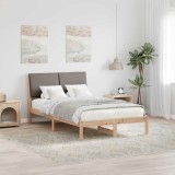 VidaXL Cadru de pat Maroniu și taupe 120 x 190 cm Lemn masiv de pin 878767