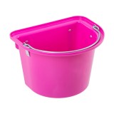 Găleată hrănire cabaline 12L, roz, cu sistem fixare, m&acirc;ner metalic, robustă, Kerbl